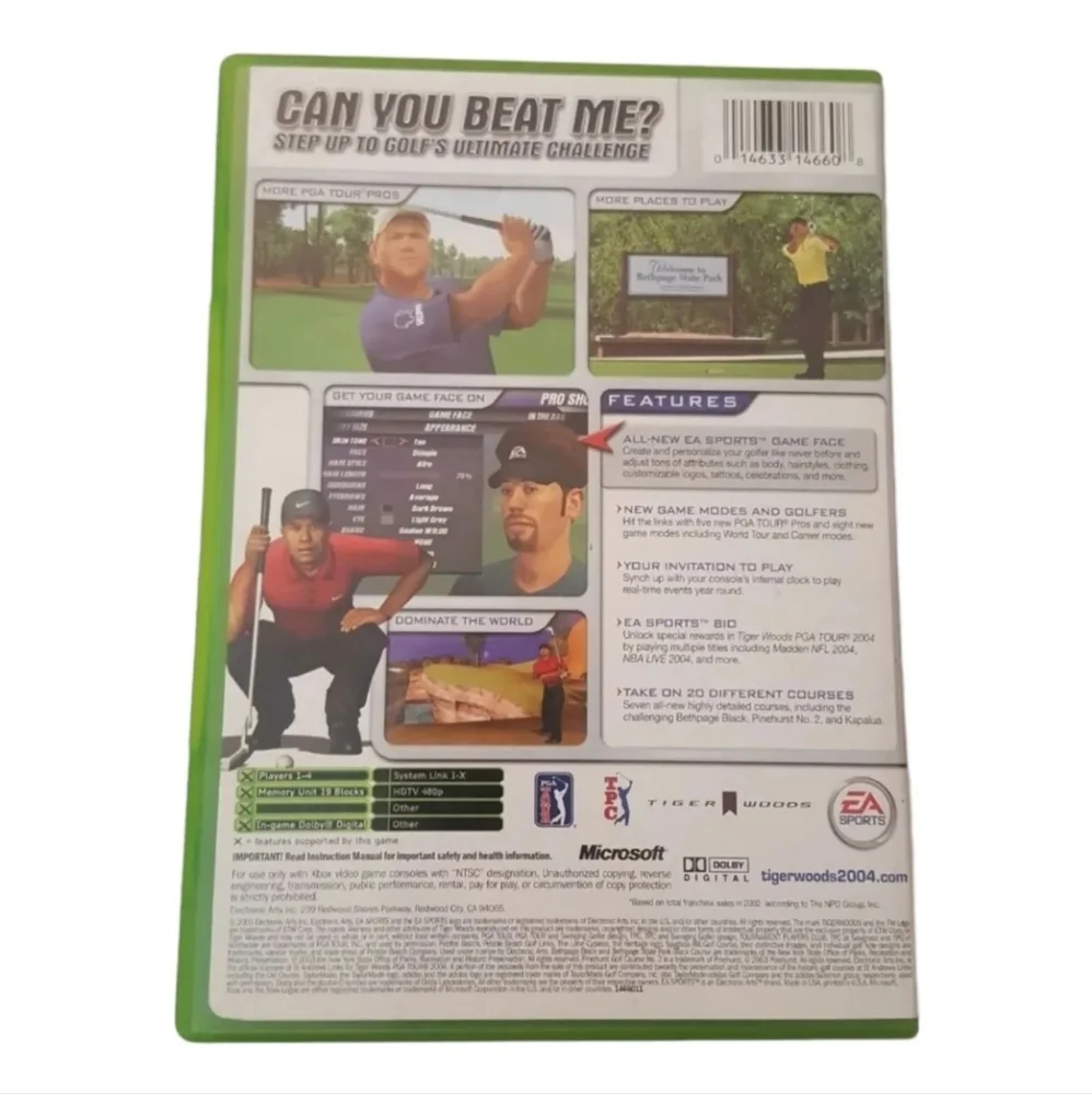 Tiger Woods PGA Tour 2004 (Microsoft Xbox, 2003) Complete CIB and Tested.